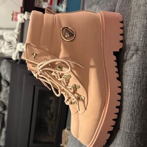 Guess Blush Lace-Up Combat Boots
